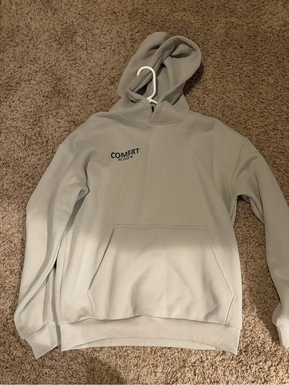 COMFRT Light Gray Hoodie with Front Pocket